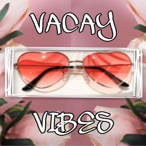Fun And Festive Red Heart Sunglasses With Gold Hardware